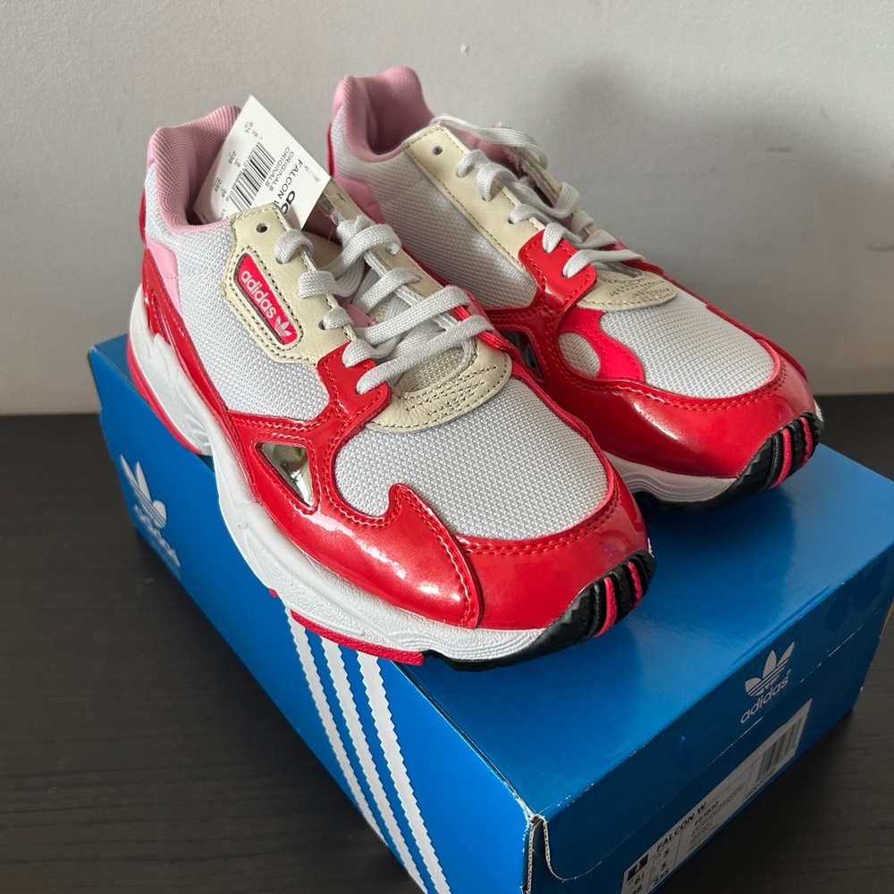 Adidas Falcon Red and Pink Sneakers